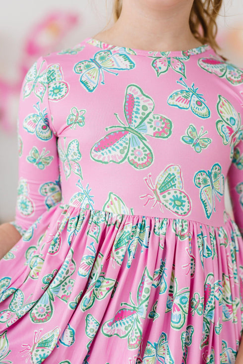 butterfly-garden-3-4-sleeve-pocket-twirl-dress Mila &  Rose - Sophia's Style--12-24M--2